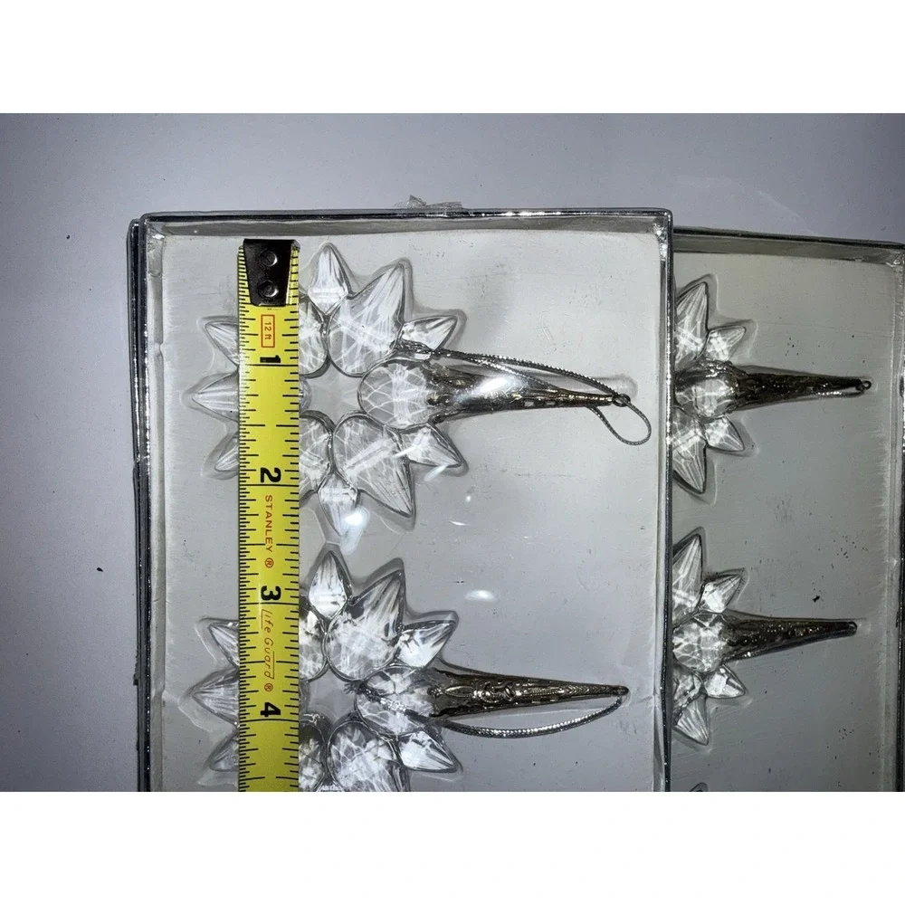 4 Boxes Clear Acrylic Starburst Ornaments With‎ Silver Tone Accents M